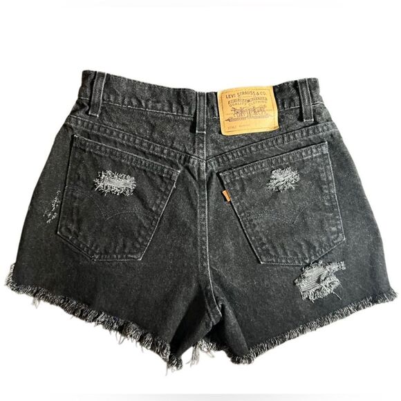 Levi’s vintage Jean shorts cut off black Orange tag size 7 - Picture 2 of 15